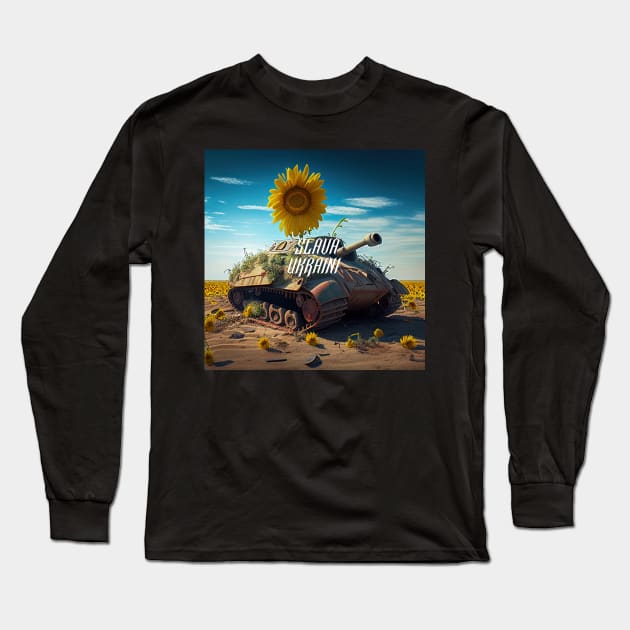 Glory to Ukraine (Slava Ukraini) Series Long Sleeve T-Shirt by VISIONARTIST